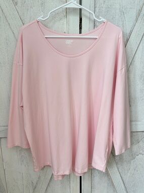 Lands' End Scoop Neck Tunic Top Women’s 2X Pink Jersey Knit Casual Classic